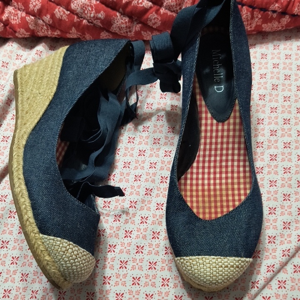 Michelle D denim espadrilles in great shape